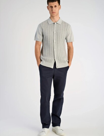 Lindbergh Knitted S/S Cable Cardigan   Grey   S
