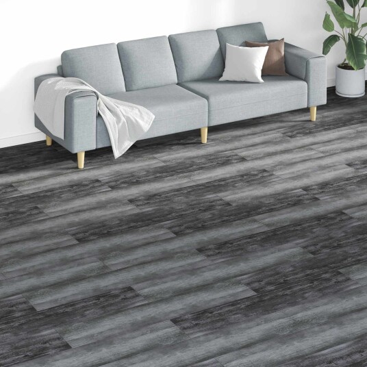 Gulvplanker 18 pcs Grå 5,26 m² PVC Gulvplanker 18 pcs Grå 5,26 m² PVC
