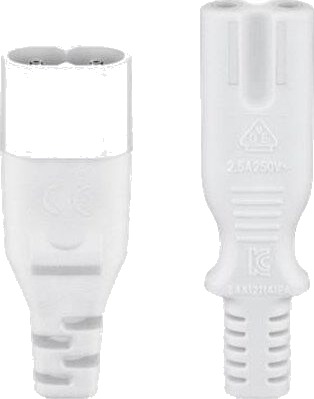 Pro 2 m Strømkabel C7/C8 Hvit - Forlengelseskabel 250 V Pro 2 m Strømkabel C7/C8 Hvit - Forlengelseskabel 250 V