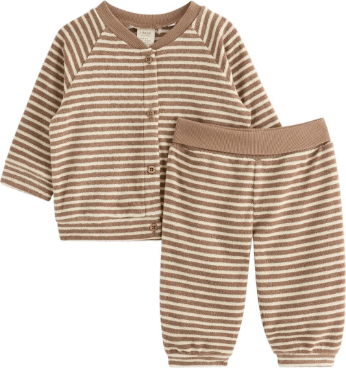 Lindex Set With Terry Jacket And Trousers Brown 62