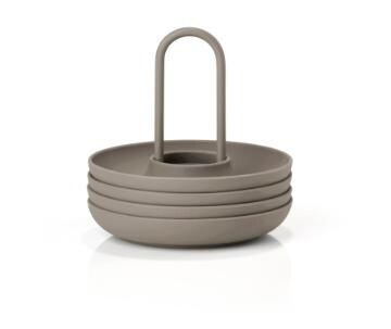 Zone Singles eggeglass med beholder Taupe