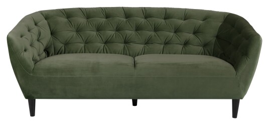 BRIXX LIVING Ria 3-pers. Sofa, Forest green velour BRIXX LIVING Ria 3-pers. Sofa, Forest green velour