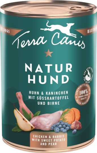 Terra Canis Våtfôr Sparepakke Naturhund & Kanin Med Søtpotet Og Pære Kylling 12 X 400 G