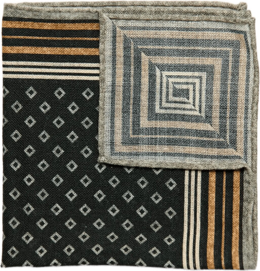 Lindbergh Wool Hankie With Pattern Black ONE SIZE Lindbergh Wool Hankie With Pattern Black ONE SIZE