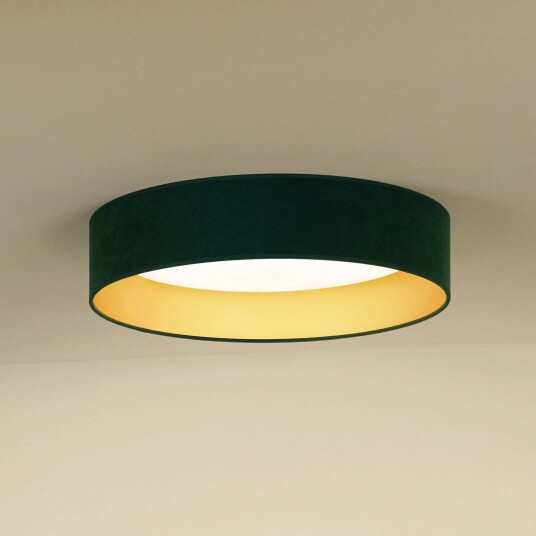 Duolla LED-taklampe Plafond fløyelsgrønn Ø 45 cm dimbar i 3 trinn