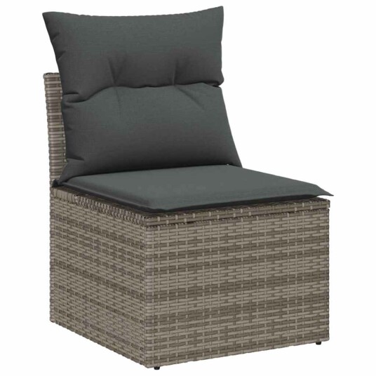 vidaXL Hagesofa Set 9 stk. Grå polyrotting