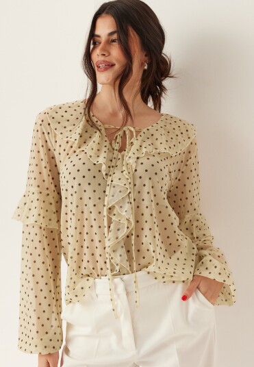 Bubbleroom Mesh Frill Top