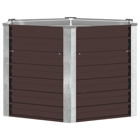 vidaXL Høybed brun 129x129x77 cm galvanisert stål
