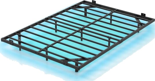 Flytende sengeramme i metall med LED lys svart 140x200 cm