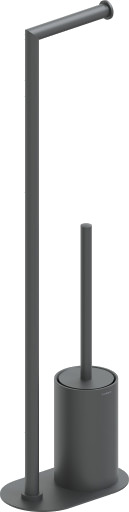 kosmisk frittstående toalettbørste/papirholder matte black 200x724x120 mm