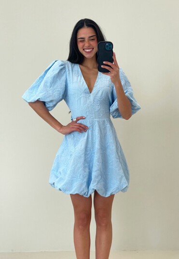 Bubbleroom Occasion V neck Bubble Hem Short Dress