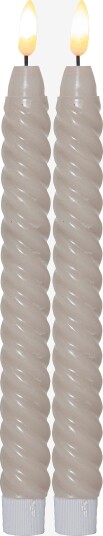 Jotex Antikklys Flamme Swirl LED 2pk Beige 1670858020