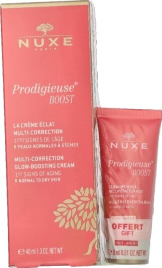 Nuxe Prodigieuse Boost Gavesett for Normal til Tørr Hud - Multi-Korrigerende Krem 40ml og Nattbalsam 15ml Nuxe Prodigieuse Boost Gavesett for Normal til Tørr Hud - Multi-Korrigerende Krem 40ml og Nattbalsam 15ml