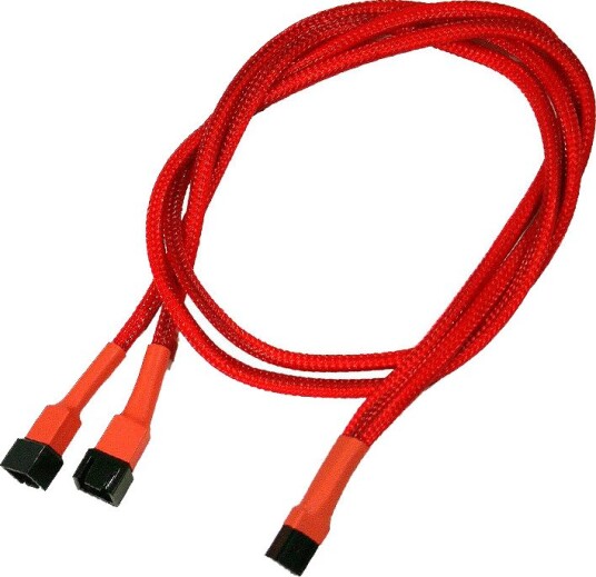 Nanoxia vifte splitterkabel 60cm 3-pin til 2x 3-pin Rød Nanoxia