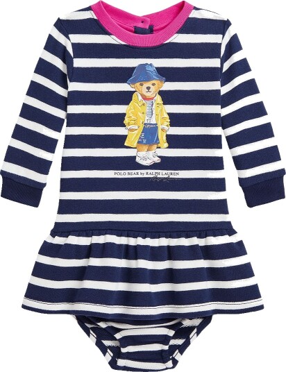 Polo Ralph Lauren Kjole m. Bloomers Navy/Hvit Stripet m. B Polo Ralph Lauren 1 år 80 Kjole Blå