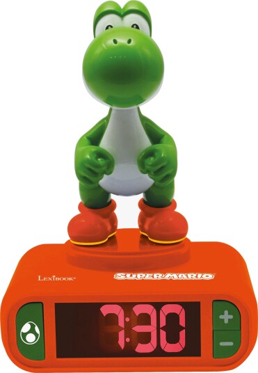 Super Mario Yoshi Digital Vekkeklokke Med Nattlampe Super Mario Yoshi Digital Vekkeklokke Med Nattlampe