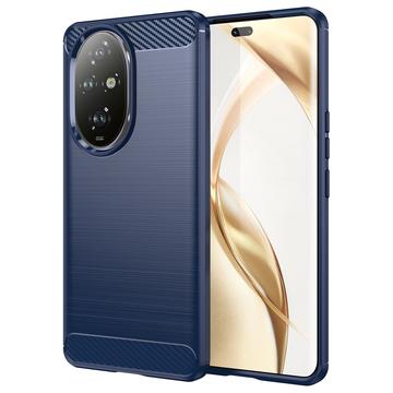 Honor 200 Pro Børstet TPU Deksel Karbonfiber Blå
