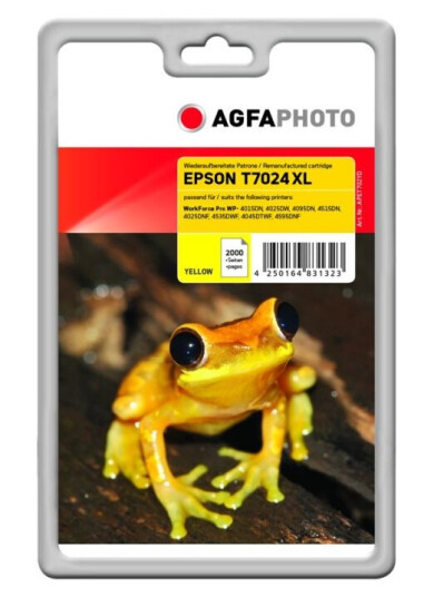 Agfaphoto - Gul - Kompatibel - Gjenfabrikert - Blekkpatron (Alternativ For: Epson C13t70244010 Epson T7024) - For Epson Workforce Pro Wp-4015 Wp-4025 Wp-4095 Wp-4515 Wp-4525 Wp-4535 Wp-4545 Wp-4595