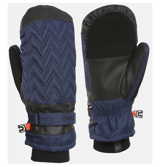 La Chevron W Mitt, Black Iris Melange, M,  Skihansker