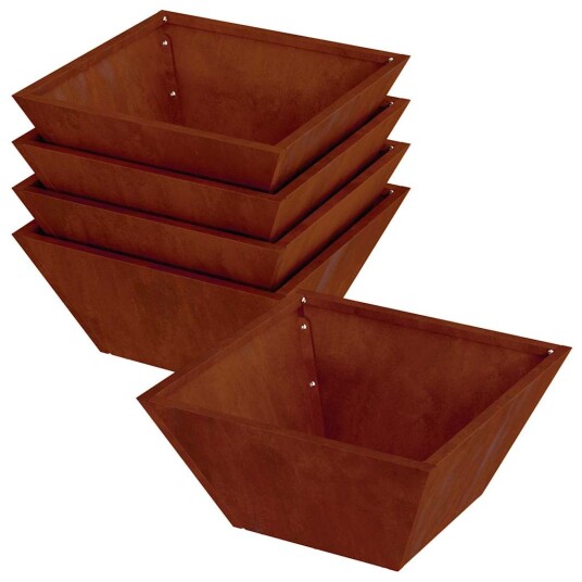  Metallplanter Værbestandig stål 35 x 35 x 15 cm Dekorative innlegg