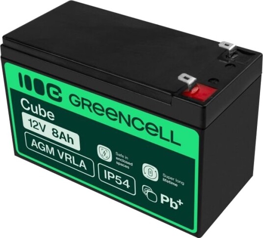 Green Cell AGM VRLA 12V 8Ah vedlikeholdsfritt batteri Green Cell AGM VRLA 12V 8Ah vedlikeholdsfritt batteri