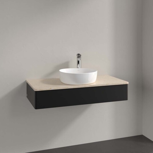 Villeroy & Boch  Antao Servantskap med 1 skuff 100x50x19 cm u/lys Sort Matt/Crème