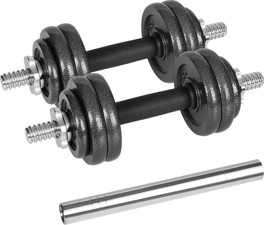 Rebel Active Justerbare Manualsett i Koffert   15kg 2x7,5kg med Vektstang   Svart