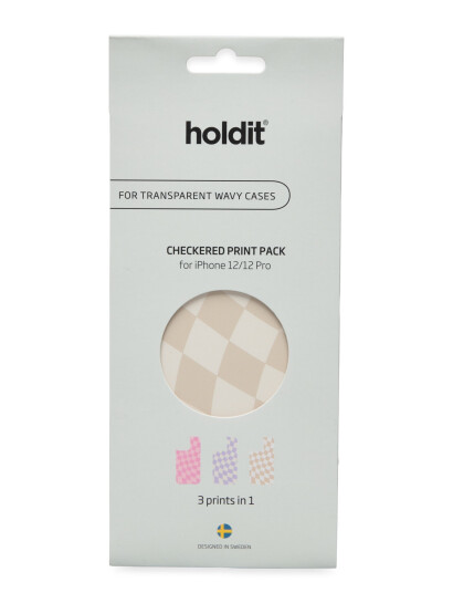 Holdit Print Pack Checkered - Beige - IPHONE 12-12PRO