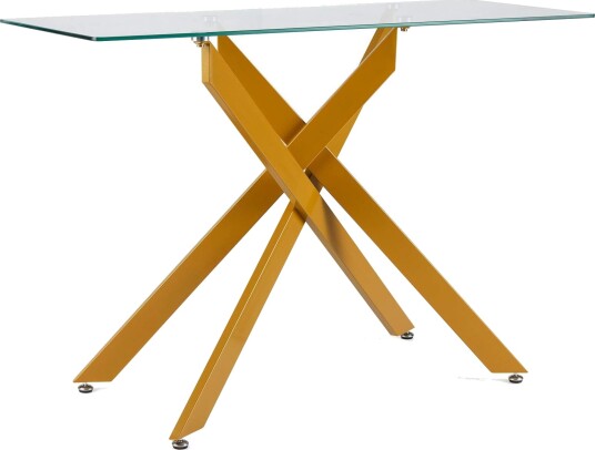 Moderne glasskonsollbord – herdet glass og metallben