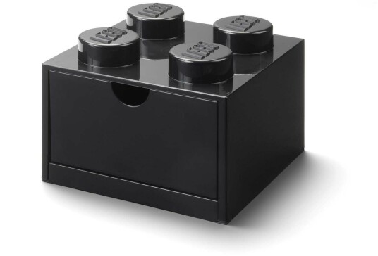 LEGO Storage Desk Drawer 4 bricks oppbevaring med 1 skuff 16 x 16 cm black