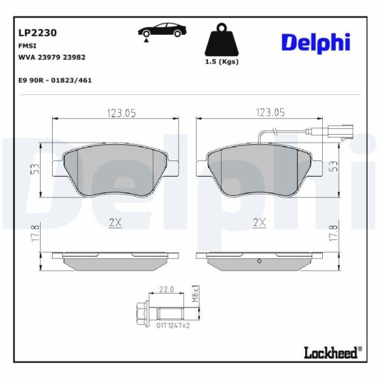 Bremseklosser DELPHI LP2230