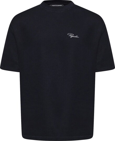 Pegador Signar Oversized Rib Tee   VINTAGE BLACK WHITE   XL