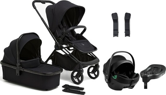 Beemoo One Duovogn inkl. Axkid GOKID Babybilstol &  Base All Black/Coastal Storm Black