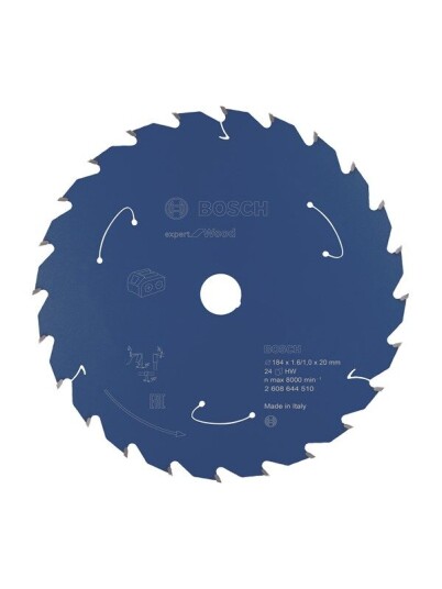 Bosch 184 mm Expert for Wood Sirkelsagblad med 24 Tenner for Batteridrevne Sager