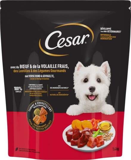 Cesar Tørrfôr Adult Med Fjærkre Og Grønnsaker Okse 1.4 kg