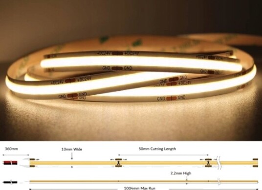 Mw Lighting Led List Led Cob 24V/12W Ww/5M 3000K Mw Lighting Led List Led Cob 24V/12W Ww/5M 3000K