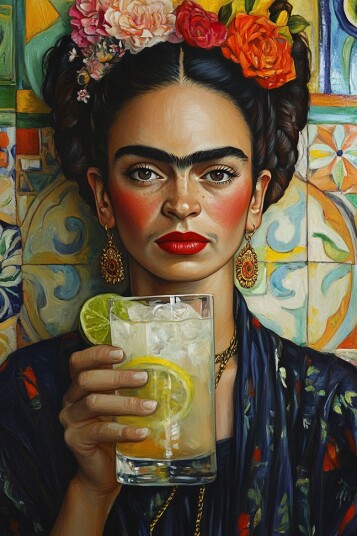Plakat Frida Kahlo med Drikke