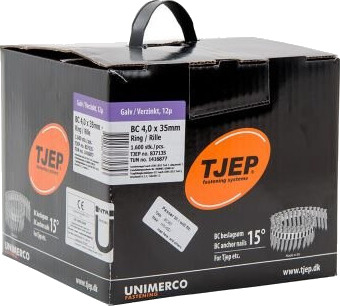 TJEP 837151 Ankerspiker BC 15° 4 x 50 mm FZB 1200-pakning Innfesting