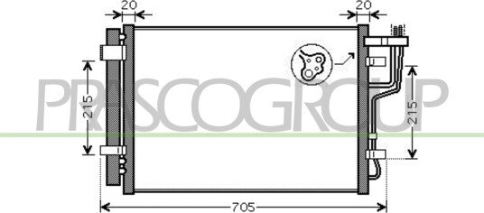 Kondensator klimaanlegg PRASCO HN040C001 Kondensator klimaanlegg PRASCO HN040C001