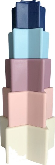Magni Stabletårn i silikon med stjerneformede klosser - 12+ mnd - Rosa/Lilla