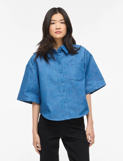 Vila Viluna 3/4 Denim Shirt Blue 34 Vila Viluna 3/4 Denim Shirt Blue 34