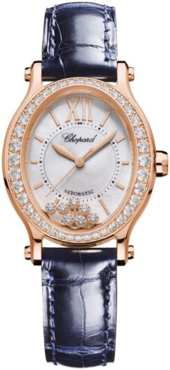 Chopard Dameklokke 275362 5002 Happy Sport Sølvfarget/Lær Ø29 mm