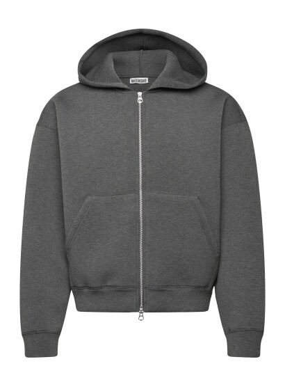 Weekday Simon Scuba Zip Hoodie   Grey   L
