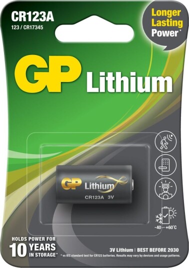 GP CR123A Lithium Engangsbatteri 3V 1400 mAh - 1 Stk