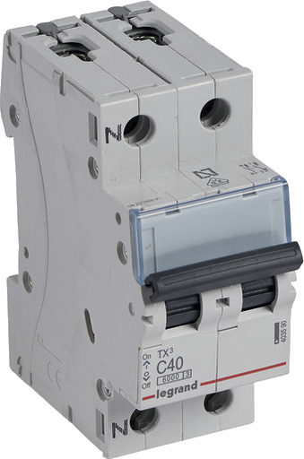 Legrand 5 stk TX³ MCB automatsikring C40 1P+N 2M 6/6kA