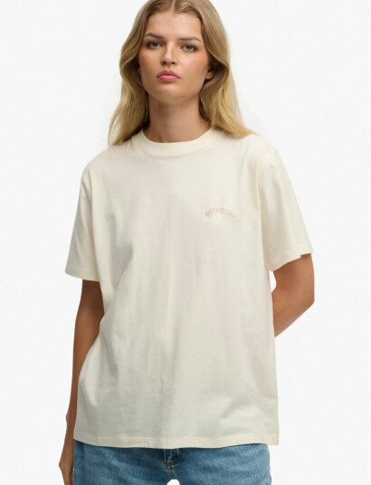 Superdry Essential Logo Loose Tee   Cream   10