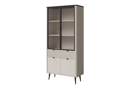 Cucina Vitrineskap 90x191 cm   Beige/Grå