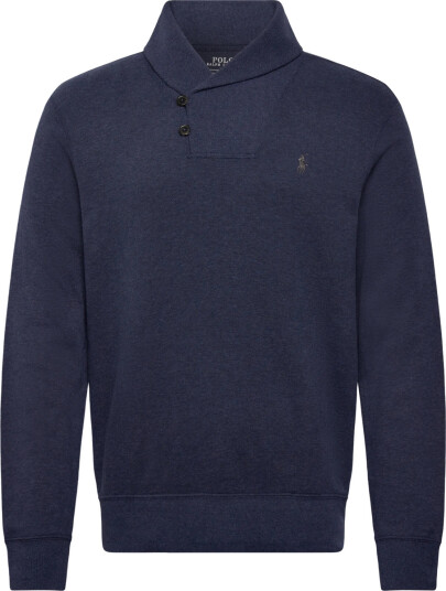 Polo Ralph Lauren Luxury Jersey Shawl-Collar Pullover - Navy - M