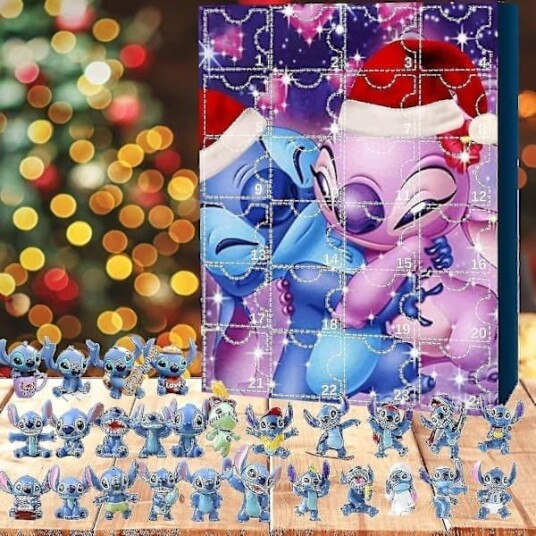 Lilo & Stitch Julekalender med 24 figurer   Tegneserieleker Pynt Nedtellingskalender sz3 B! B