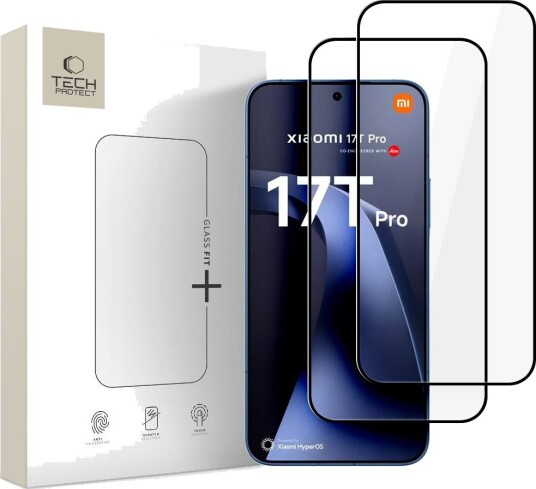 Tech-Protect Glass Fit+ Herdet Skjermbeskytter 2-Pk for Xiaomi 17T Pro - Svart
